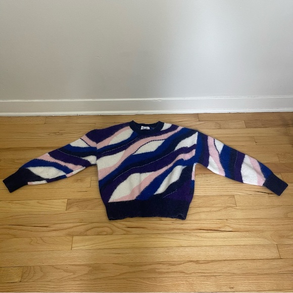 & Other Stories color block stripe Pullover sweater Alpaca Wool Blend Medium - Picture 12 of 14